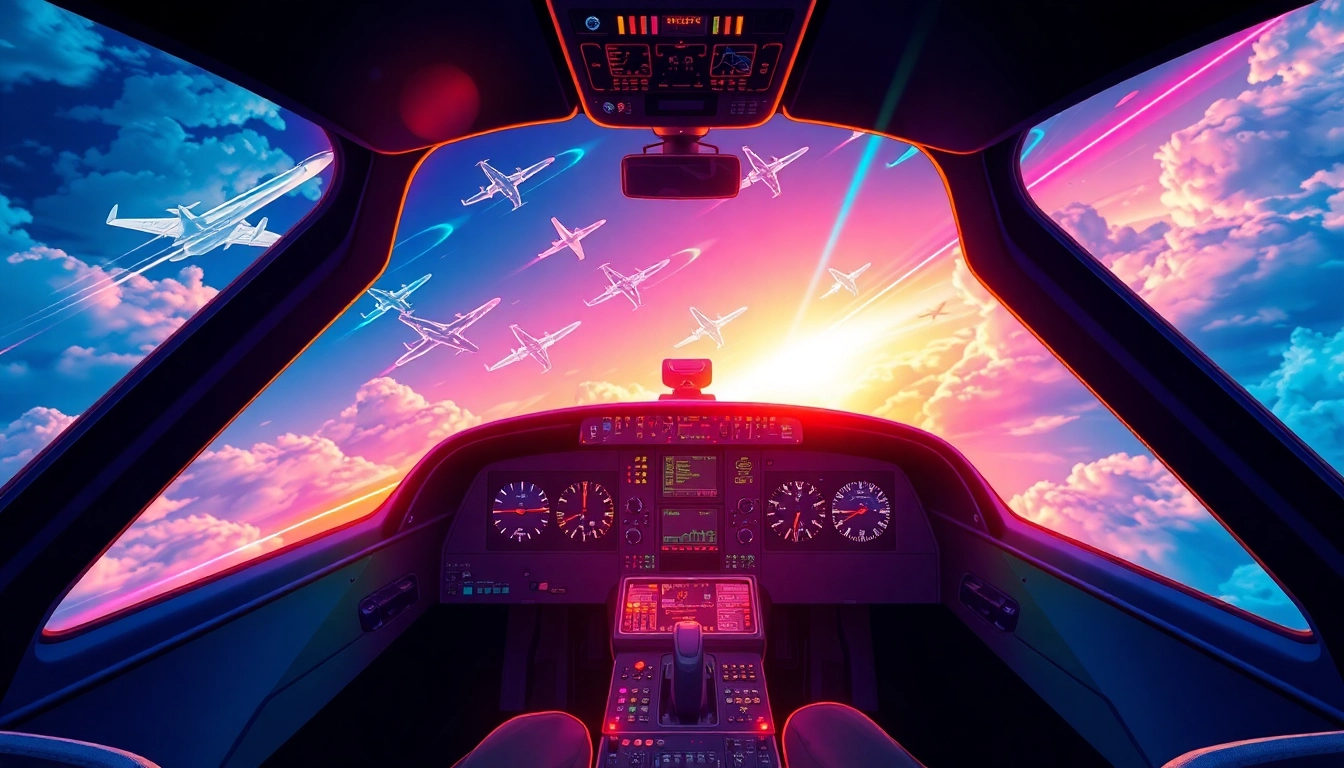Engaging scene of a player navigating the aviator game online with vibrant graphics, emphasizing skill and excitement in flight challenges.