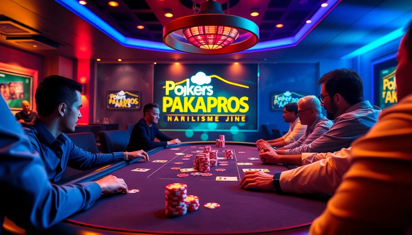 Engaging scene of players at a Pokerbros Paradise Union table enjoying a game in a vibrant online community setting.