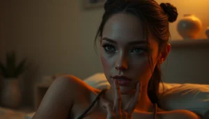 AI Porn Generator scene with hyperreal NSFW characters and cinematic lighting