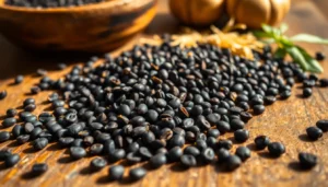 High-quality black mustard seeds displayed in a rustic bowl to showcase freshness and texture