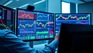 Trading view platform showcasing live market charts and analysis for traders and investors.